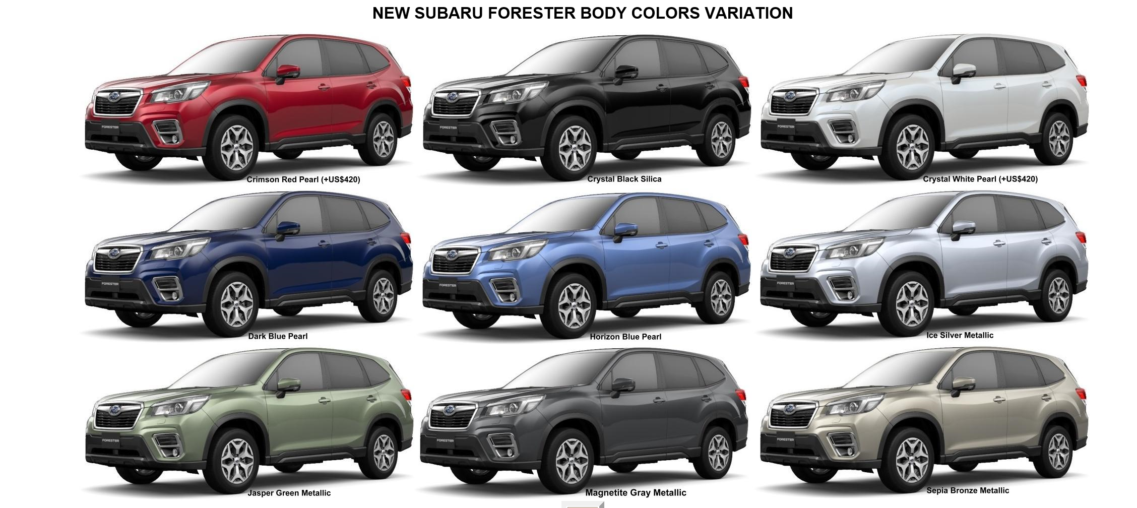 New Subaru Forester Body colors, Full variation of exterior colours selecti...
